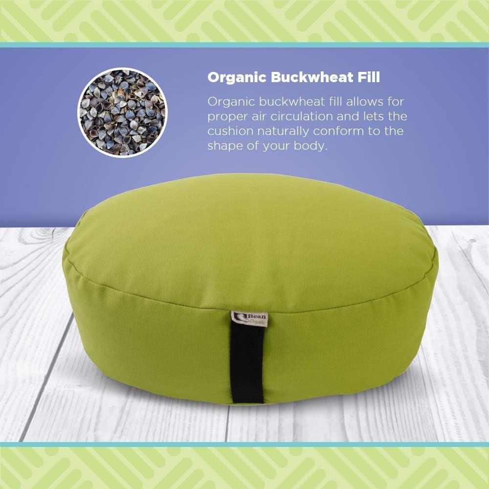 Oval Zafu Yoga Meditation Cushion with Organic Buckwheat Fill in Purple