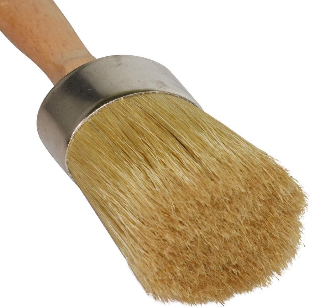 7Penn Chalk And Wax Paint Brush - 2pc Flat And Round 1in Craft Paint Brushes  
