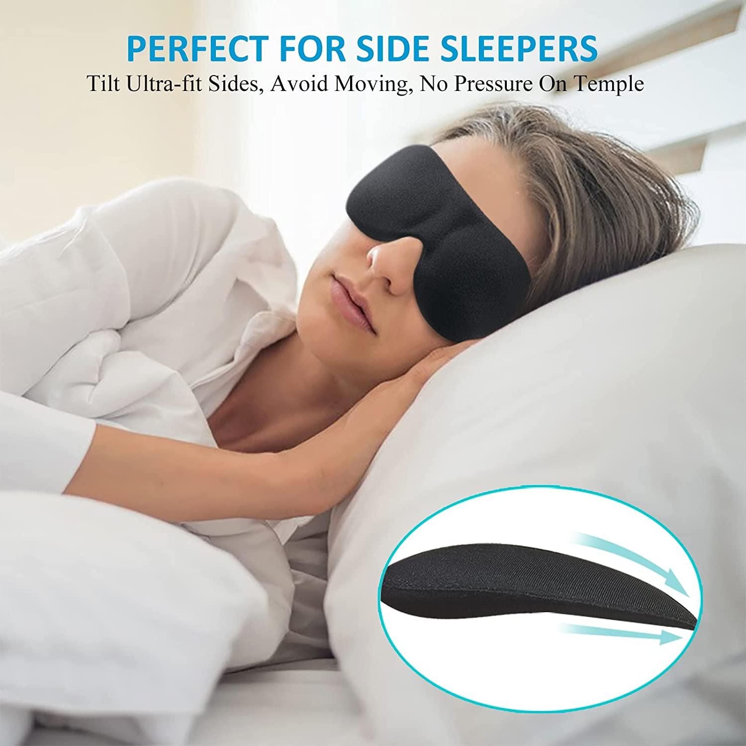 MZOO Sleep Mask for Side Sleeper Women Men, Updated Design 100% Light  Blocking Eye Mask, 3D Contoured Blindfold for Sleeping, Breathable & Soft  Eye