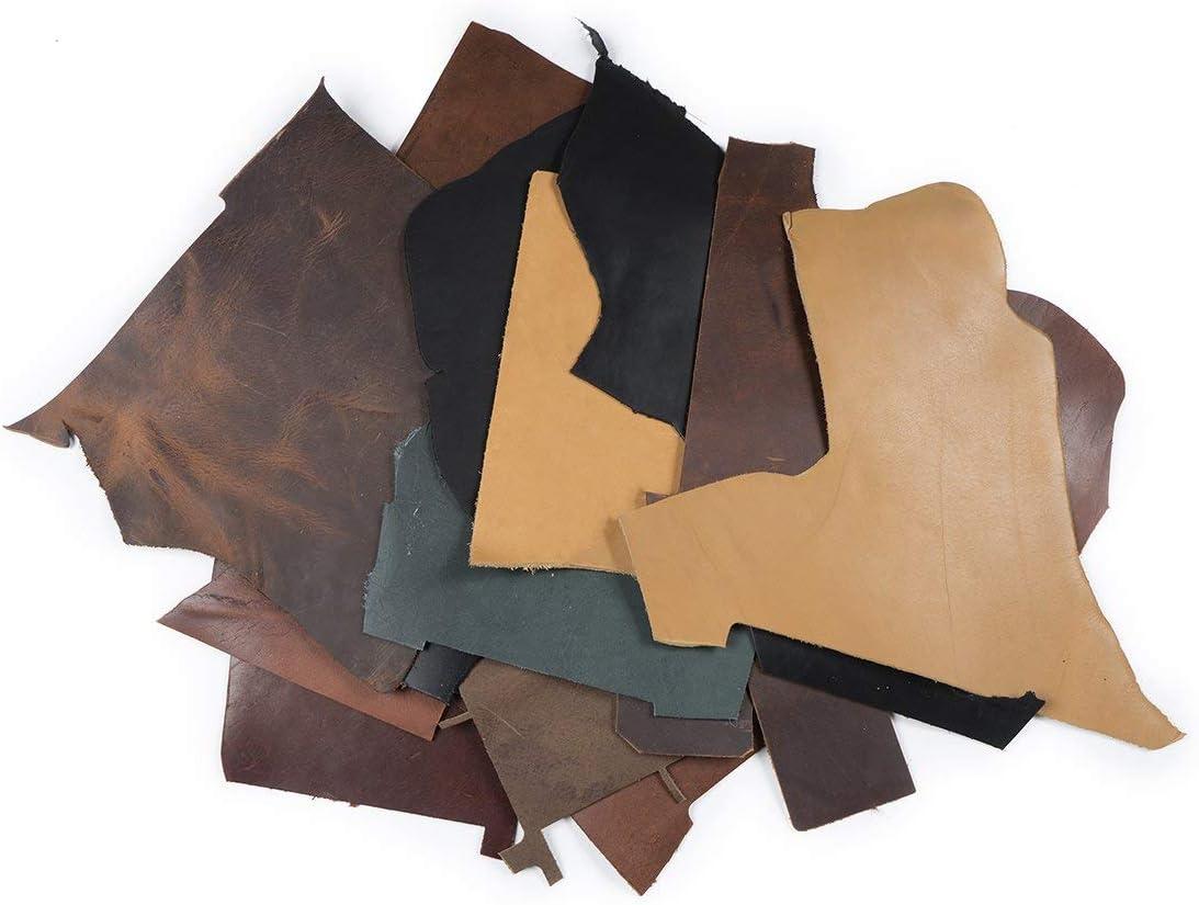 Salvaged Leather Scraps Assorted Leather Pieces 2 Pound Bag Lot No
