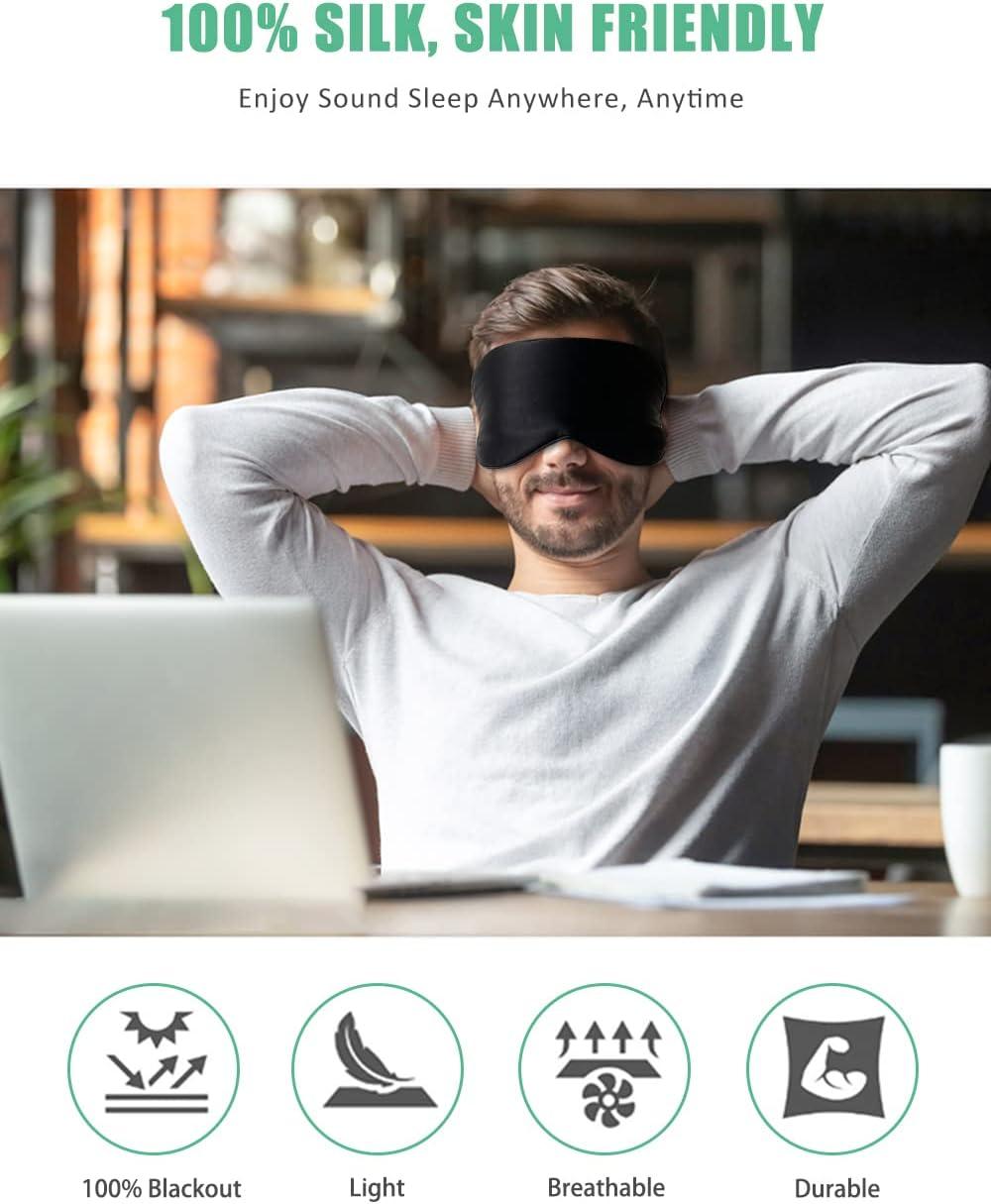 Sleep Mask for Men & Women, 2 Pack 3D Contoured Eye Mask for