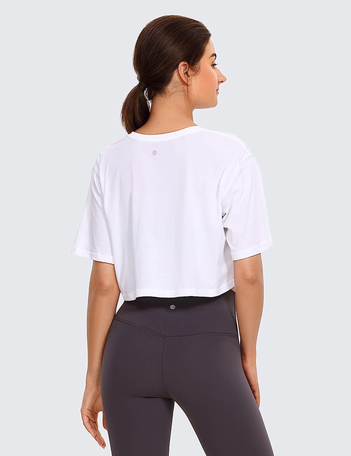 CRZ YOGA Women's Long Sleeve Crop Top Quick Dry Cropped