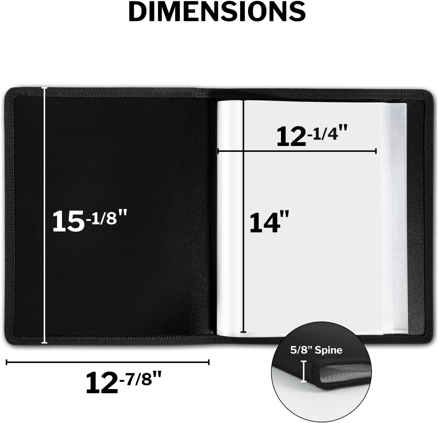 Art Portfolio Presentation Display Book, 6-pocket, Black