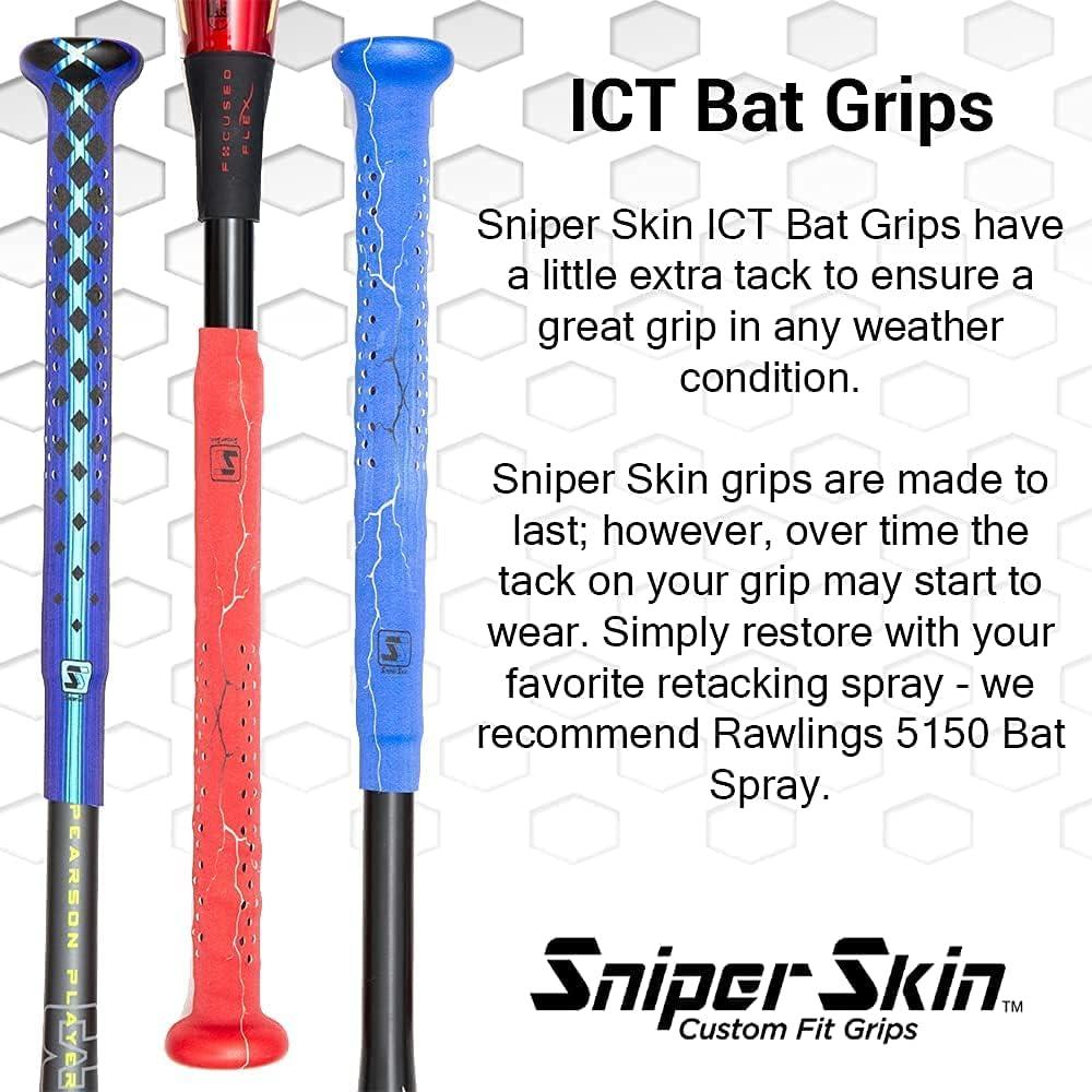 SNIPER SKIN Baseball & Softball ICT Bat Grip, Better Alternative to Grip  Tape, Easy to Install, Lightweight, Waterproof Replacement Grip