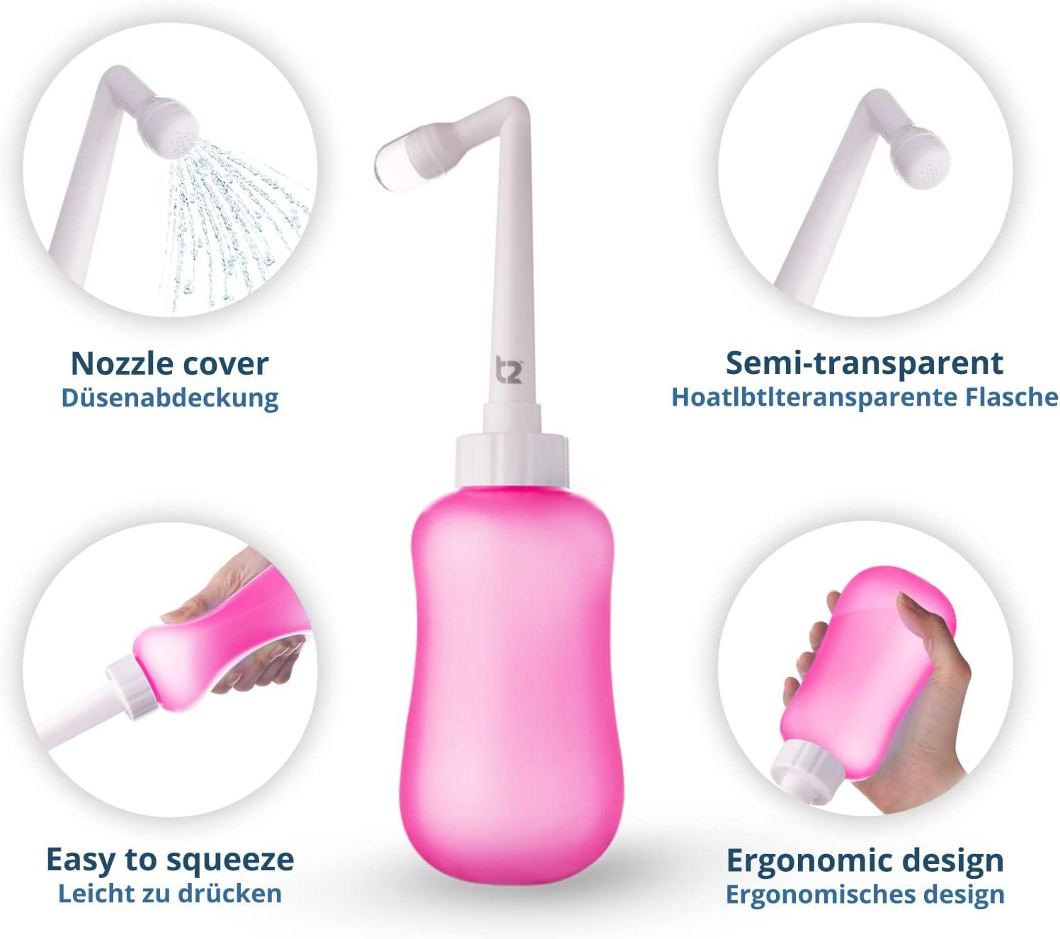 T2 Perineal Bottle - Portable Bidet for Postpartum Care Perineal Pain  Relief - 360ml Squeeze Bottle with 60 Nozzle & Washable Storage Bag -  Hospital Bag Maternity Essential Gift for Mum to Be