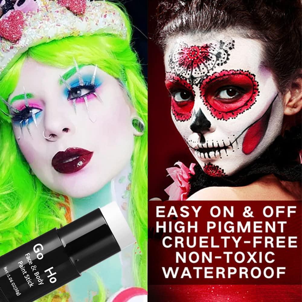 Go Ho Makeup Clown White Cream-Blendable Stick - White Eye Black Stick,Face  Body Paint Professional SFX Makeup,Safe Facepaint&Lip Smacking White