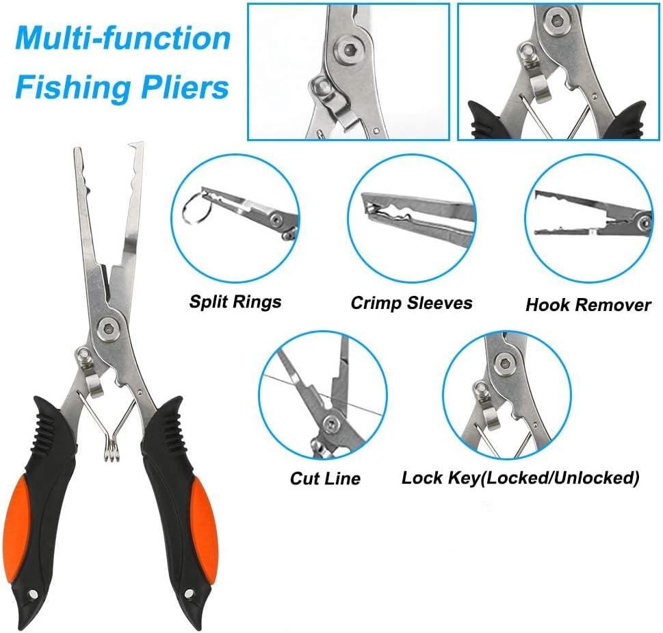 Fishing Crimping Pliers, Portable Fishing Hook Remover Ergonomic Handle  Carbon Steel Removing Plier Scissor Tool Tackle Accessory for Outdoors