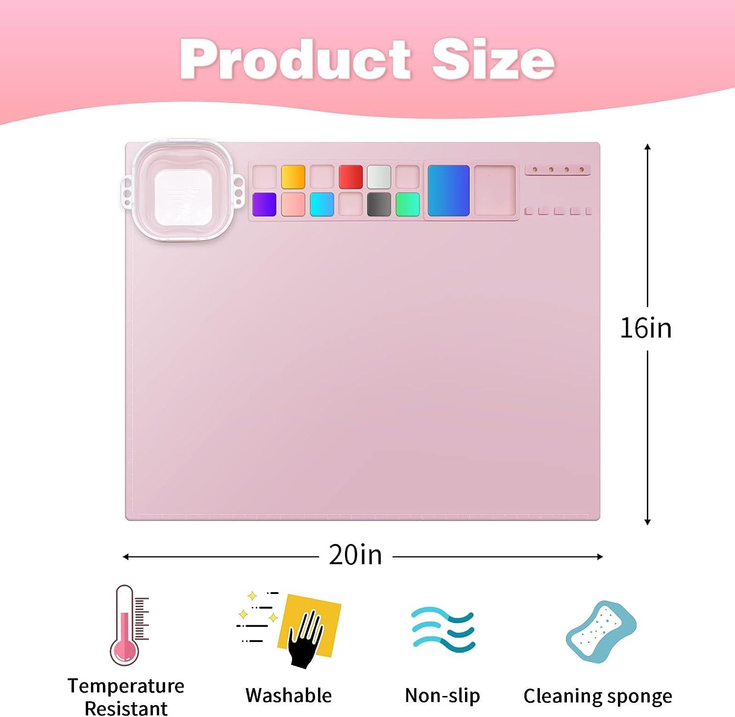 Silicone Craft Mat With Cup 14 Grids DIY Heat Resistant Painting