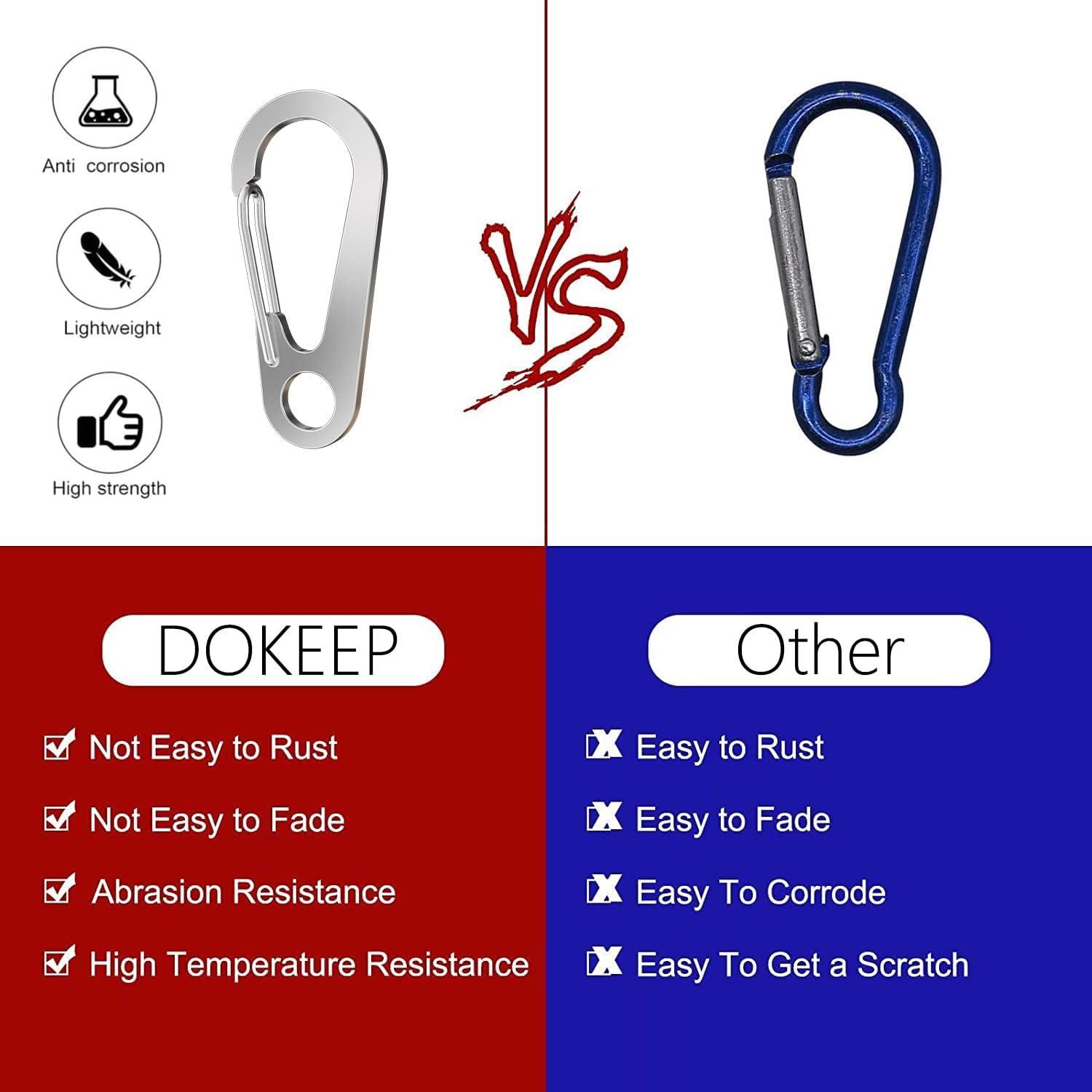 10PCS 1.77 Inch Stainless Steel Clip Spring-Snap Hook,EDC Mini Carabiner  Custom Quick Release Hook for Outdoor Key Chain Camping Fishing Hiking  Traveling
