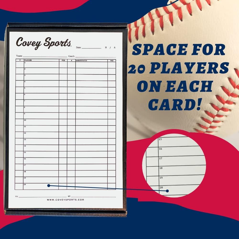 Custom Travel Baseball Lineup Cards  4-Part Lineup Cards with Team Name  and Logo