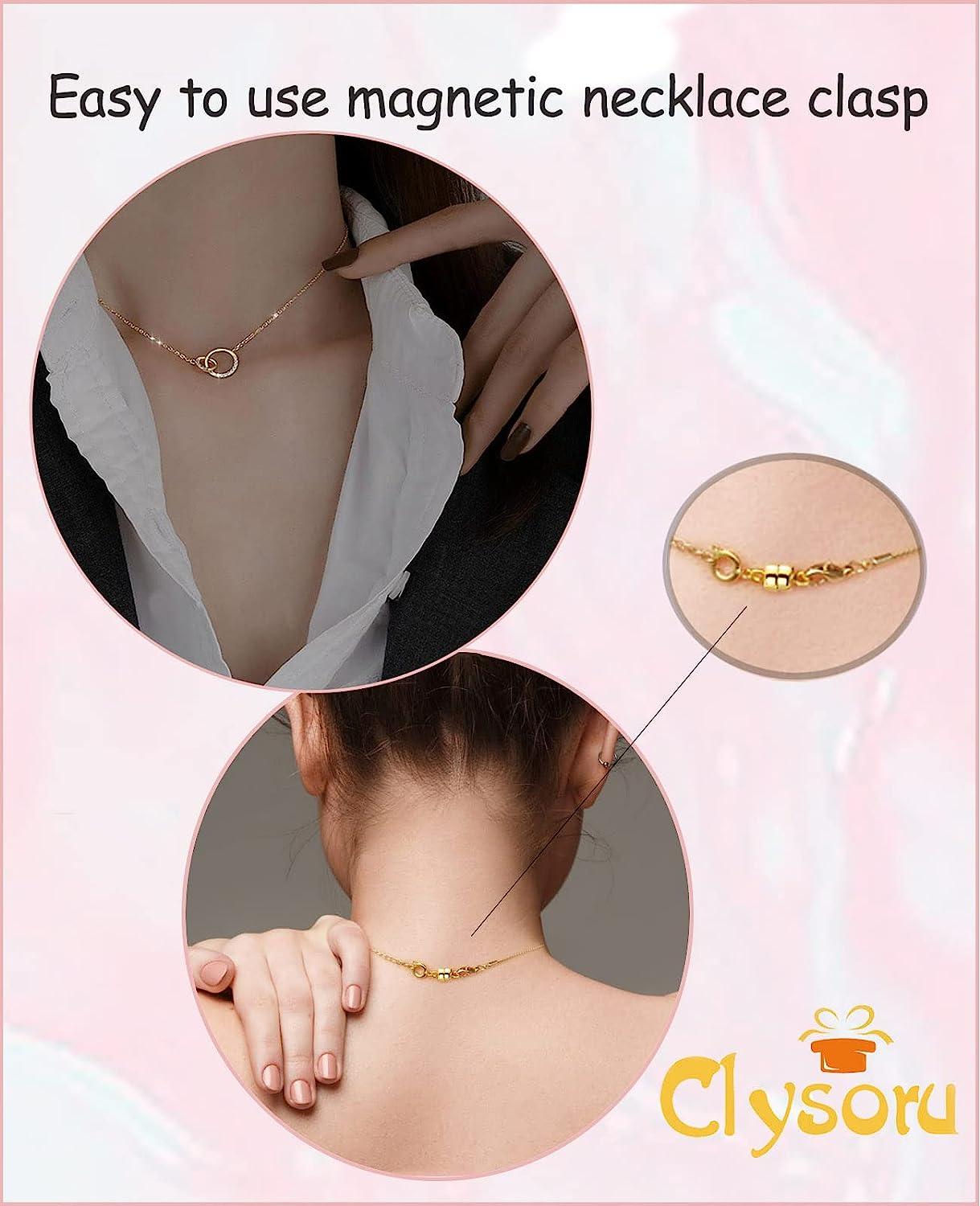 2 Pcs Layered Necklace Clasp, Magnetic Necklace Connector Multi