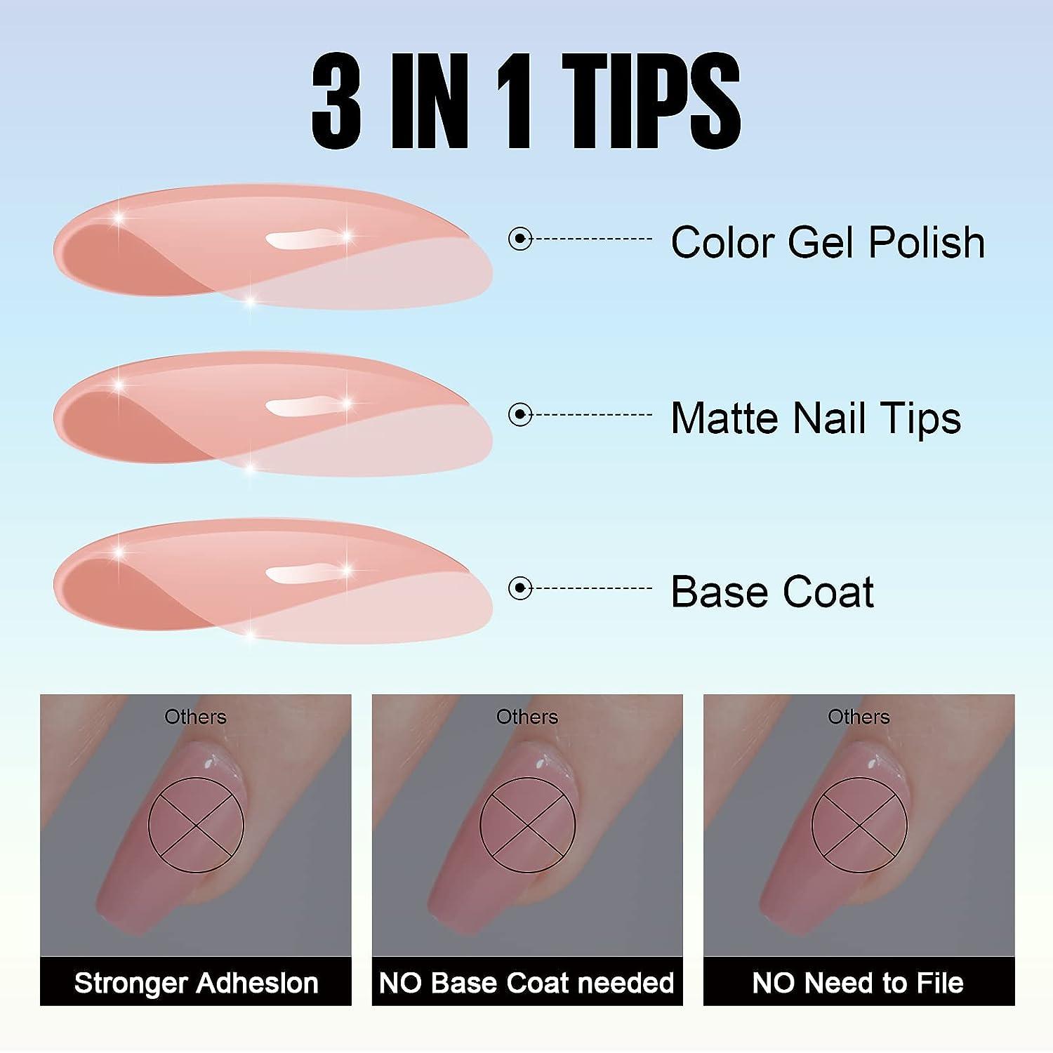 TOMICCA Gel x Short Nail Tips Kit, 240Pcs Matte Short Coffin Shape Nail  Tips, 8-in-1 Glue Gel, Mini UV Lamp, DIY Nail Extension Set, Acrylic Glue Gel  Nail Tips for Salon Quality