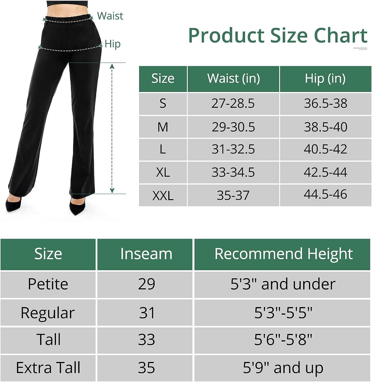 Women's Yoga Dress Pants with 4 Pockets, 29/31/33/35 Black Work Pants  Business Casual, Bootcut Stretch Slacks for Women 31 Inseam X-Large Black  (2 Front + 2 Rear Pockets)