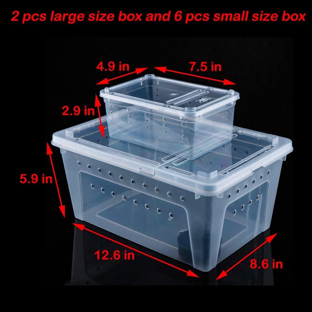  FRCOLOR 3pcs Transparent Feeding Box Reptile