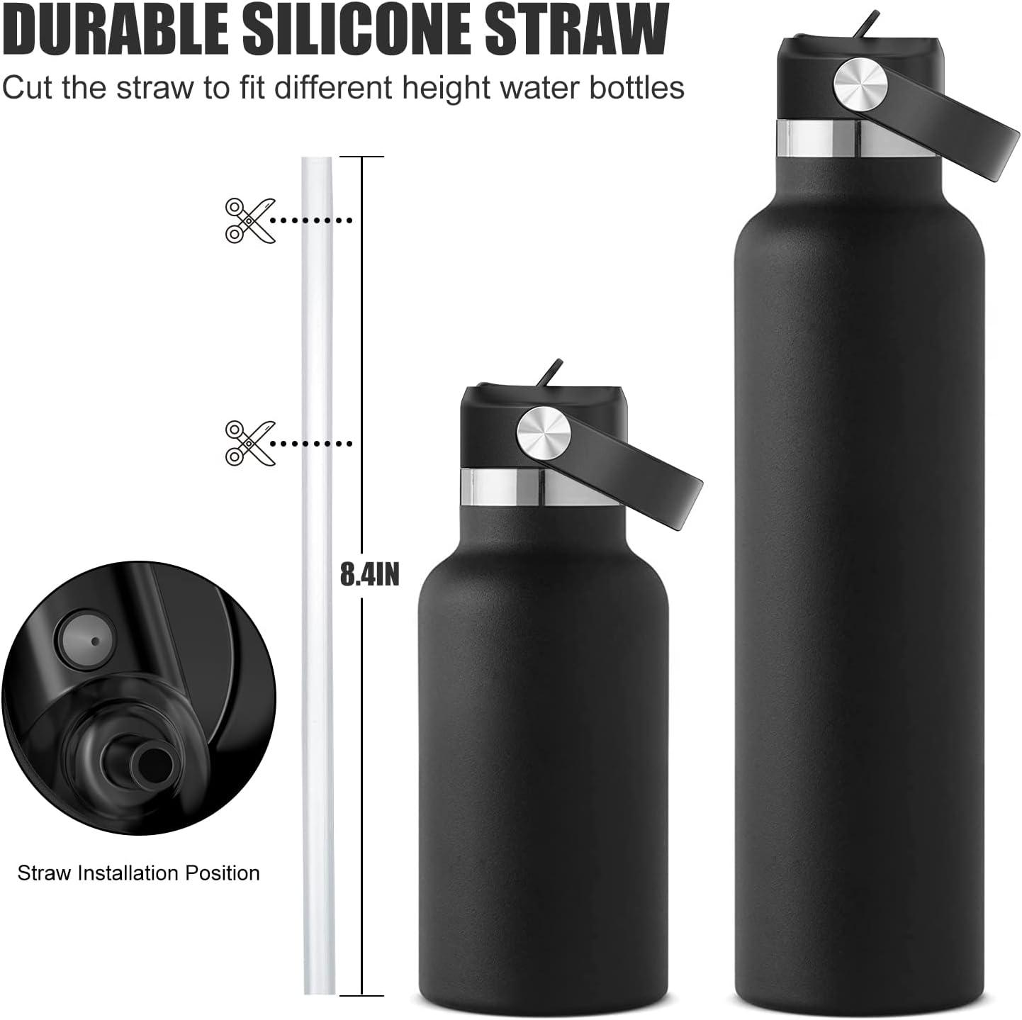 Straw Lid Replacement for Hydro Flask Standard Mouth & Simple Modern Ascent  12-64oz Bottles. New and Improved Design Sipping Cap with Straws, Brush for  18, 21, 24oz Hydroflask. 