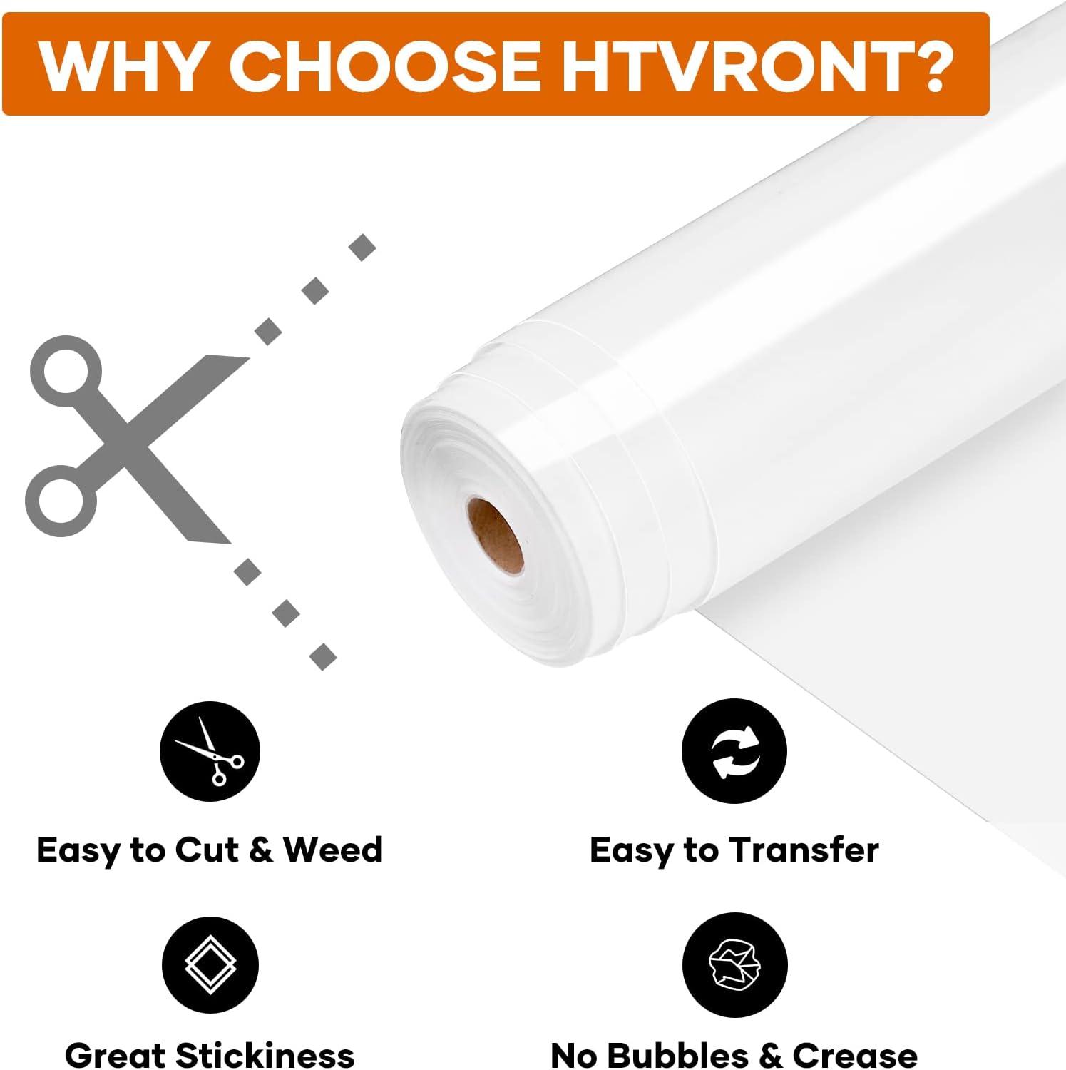 HTVRONT HTV Vinyl Rolls Heat Transfer Vinyl - 12 x 15ft Silver HTV Vinyl  for Shirts, Iron on Vinyl for All Cutter Machine - Easy to Cut & Weed for