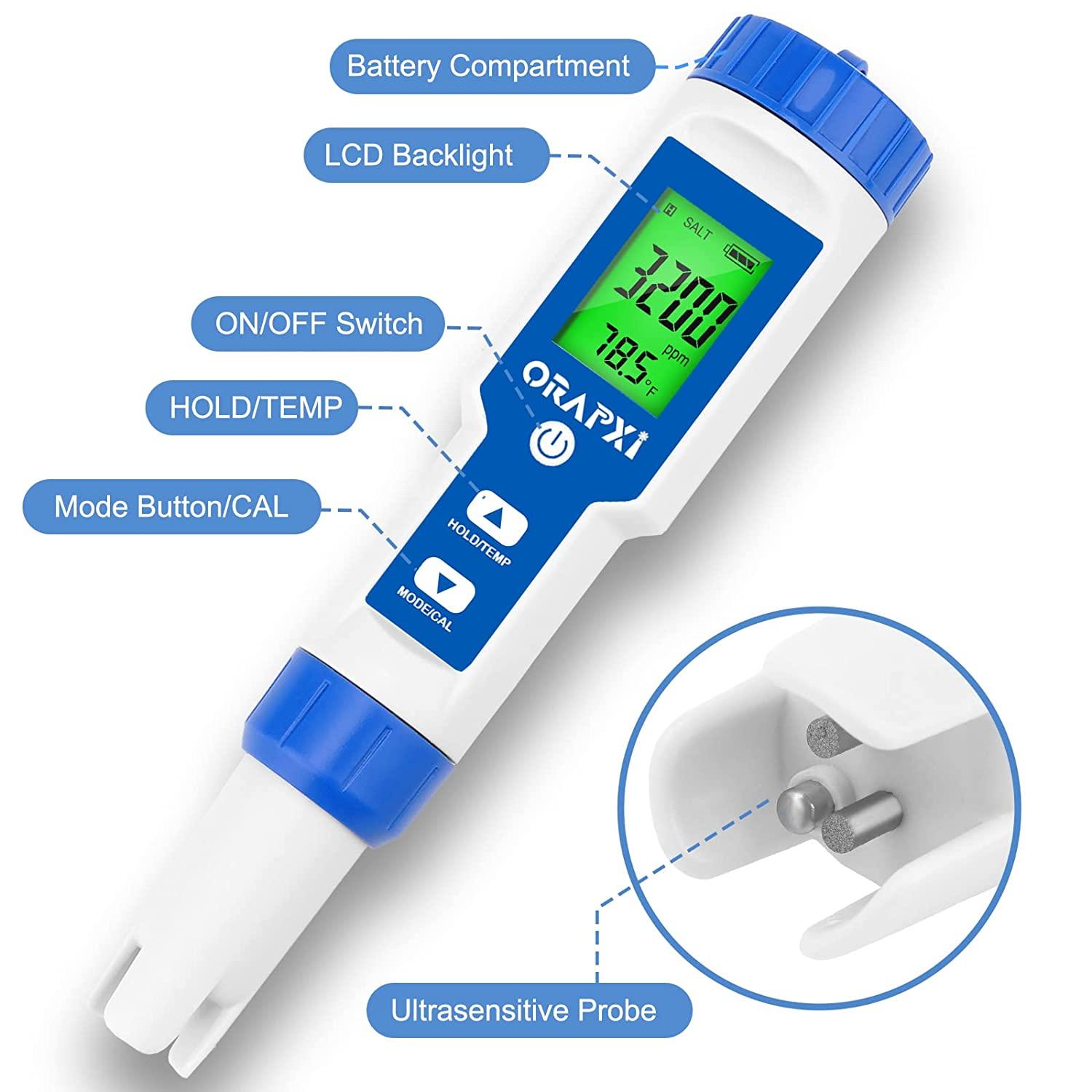 8 in 1 Rechargeable Water Quality Tester 24 Hour Online Monitoring Tool SG  PH EC Salt ORP TDS CF Temp Multi Parameter Test for Aquarium Hydroponics