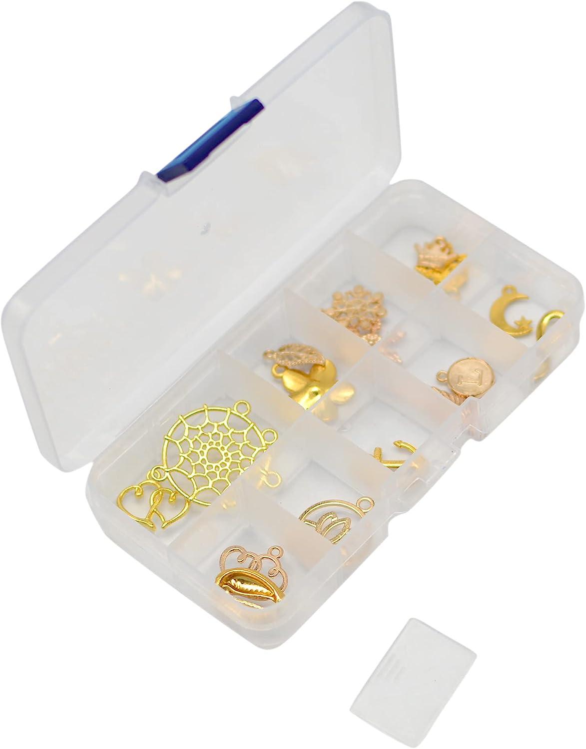 Clear Plastic Small 10 Compartment Jewelry Organizer