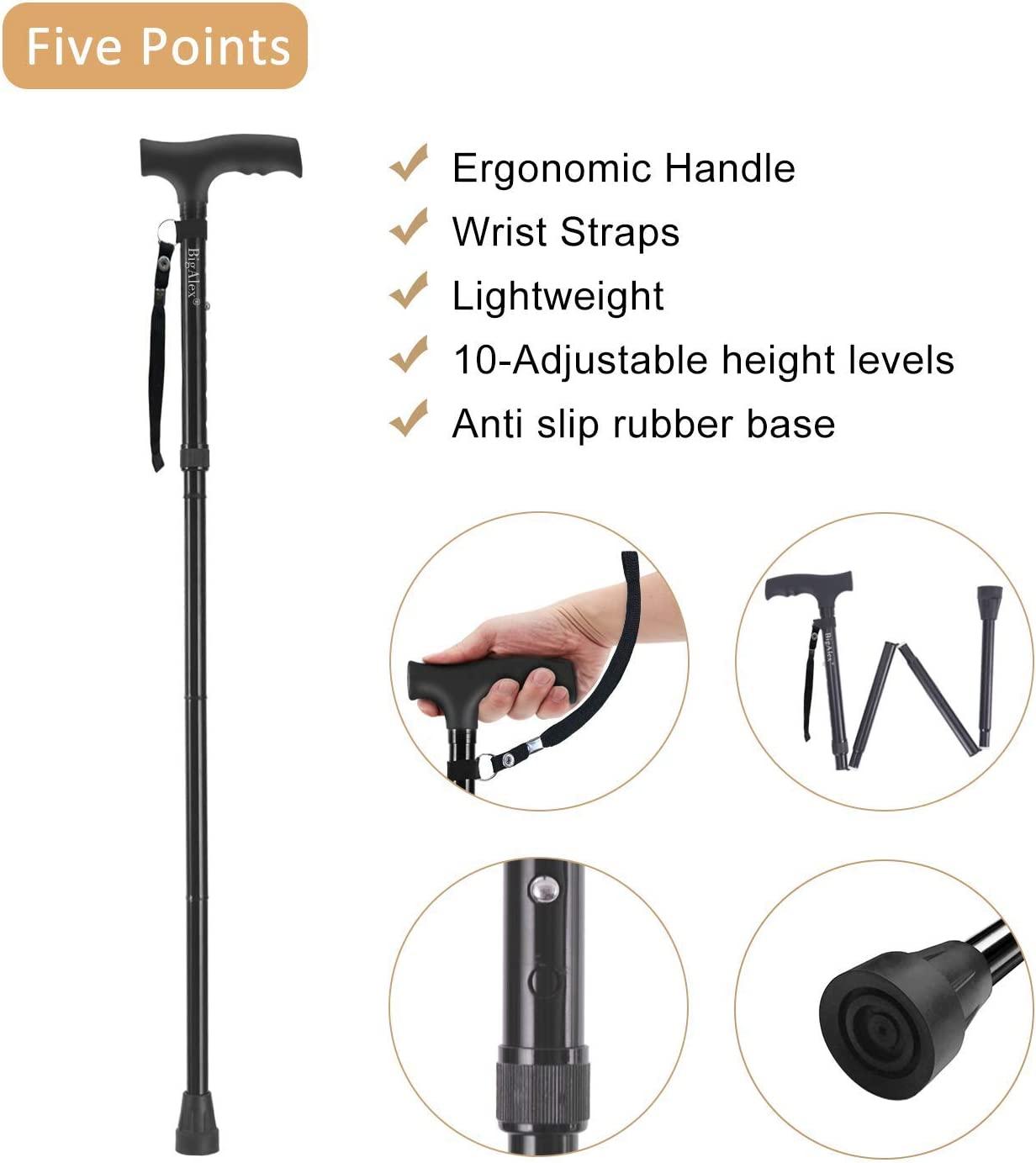 Walking Cane Collapsible Special Balancing with 10 Adjustable