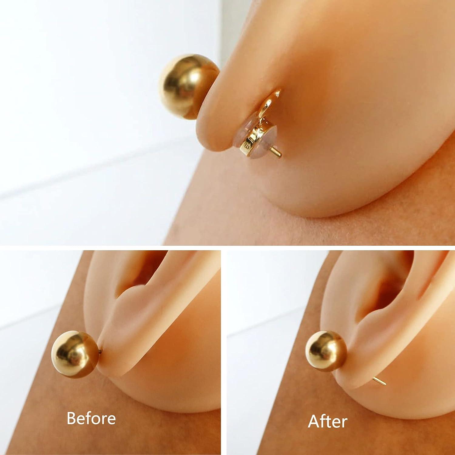 Earring Lifters Hypoallergenic Earring Backs for Droopy Ears Adjustable  Secure Earring Backs Repacements for Heavy Studs Droopy Earrings  (Gold&Silver)