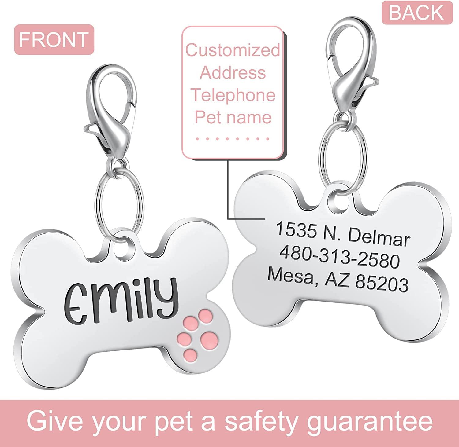 Glitter Dog Tags for Pets, Durable Stainless Steel