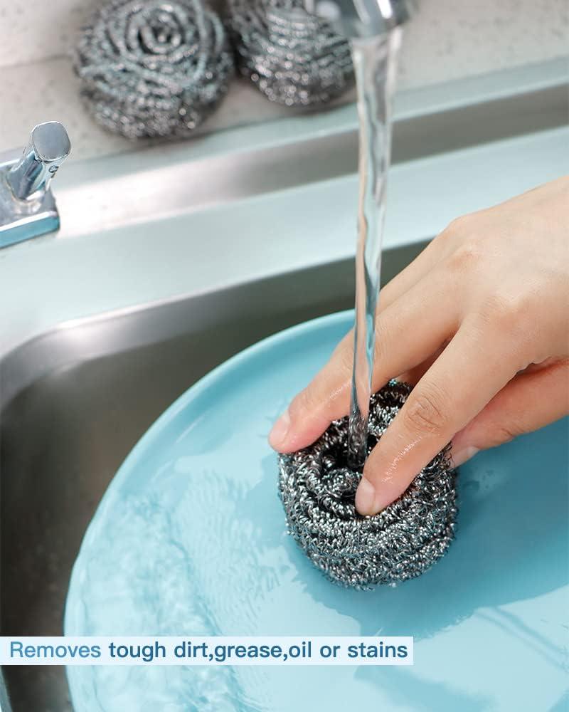 12 Pack Stainless Steel Scourers by Scrub It Steel Wool Scrubber Pad Used  for Dishes, Pots