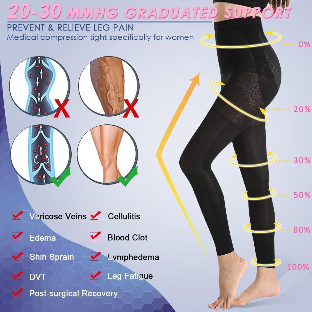 20-30 mmHg Compression Pantyhose Tights Medical Support Stockings Varicose  Veins