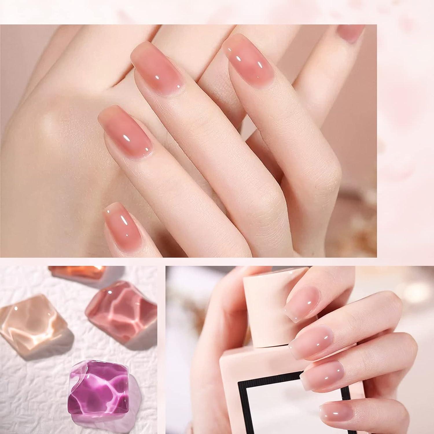 SAVILAND Jelly Gel Nail Polish Sheer Milky Pink Nudes Gel Polish