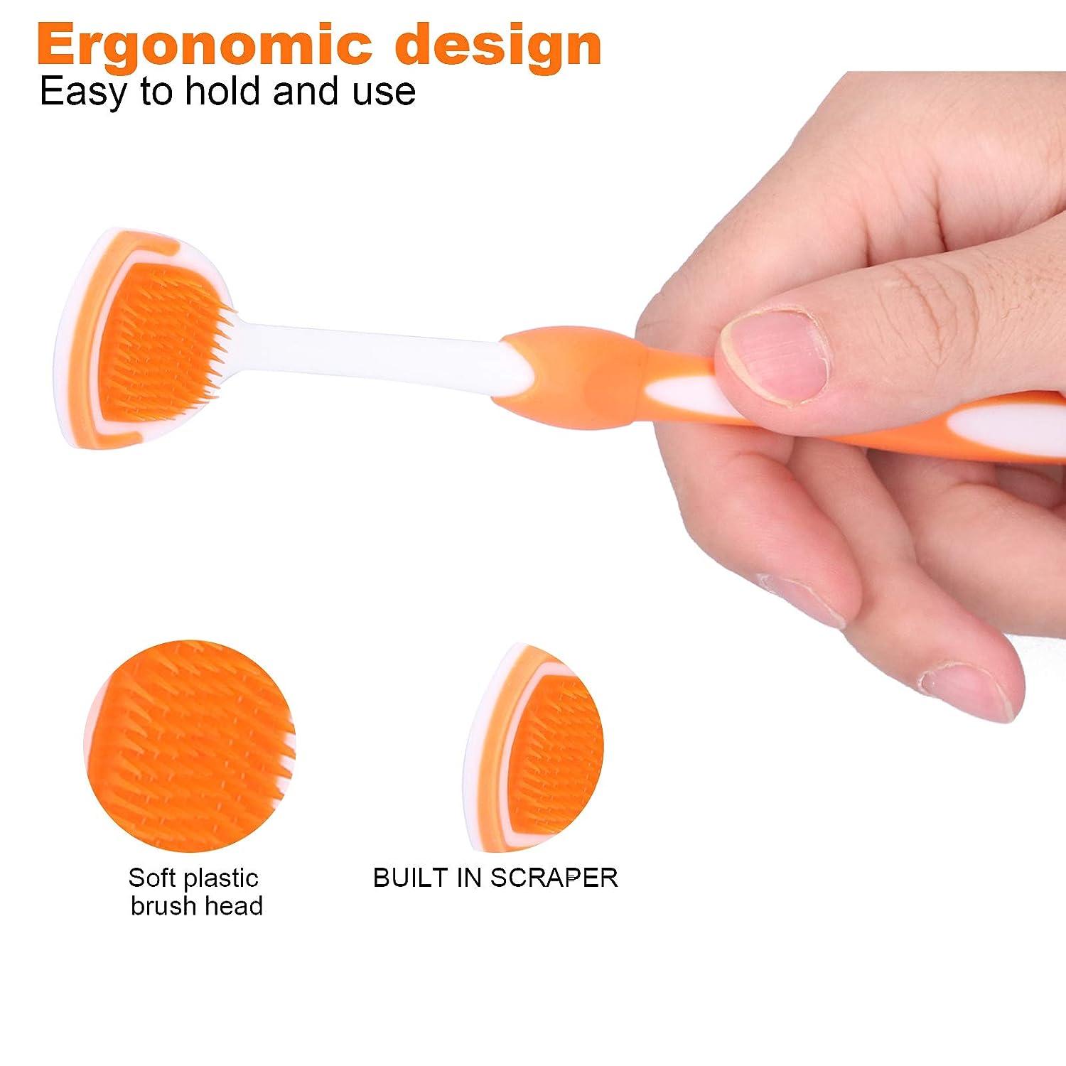  Plastic Tongue Scraper, Travel Portable Freshen Breath Tongue  Brush Cleaner for Oral Care : Health & Household