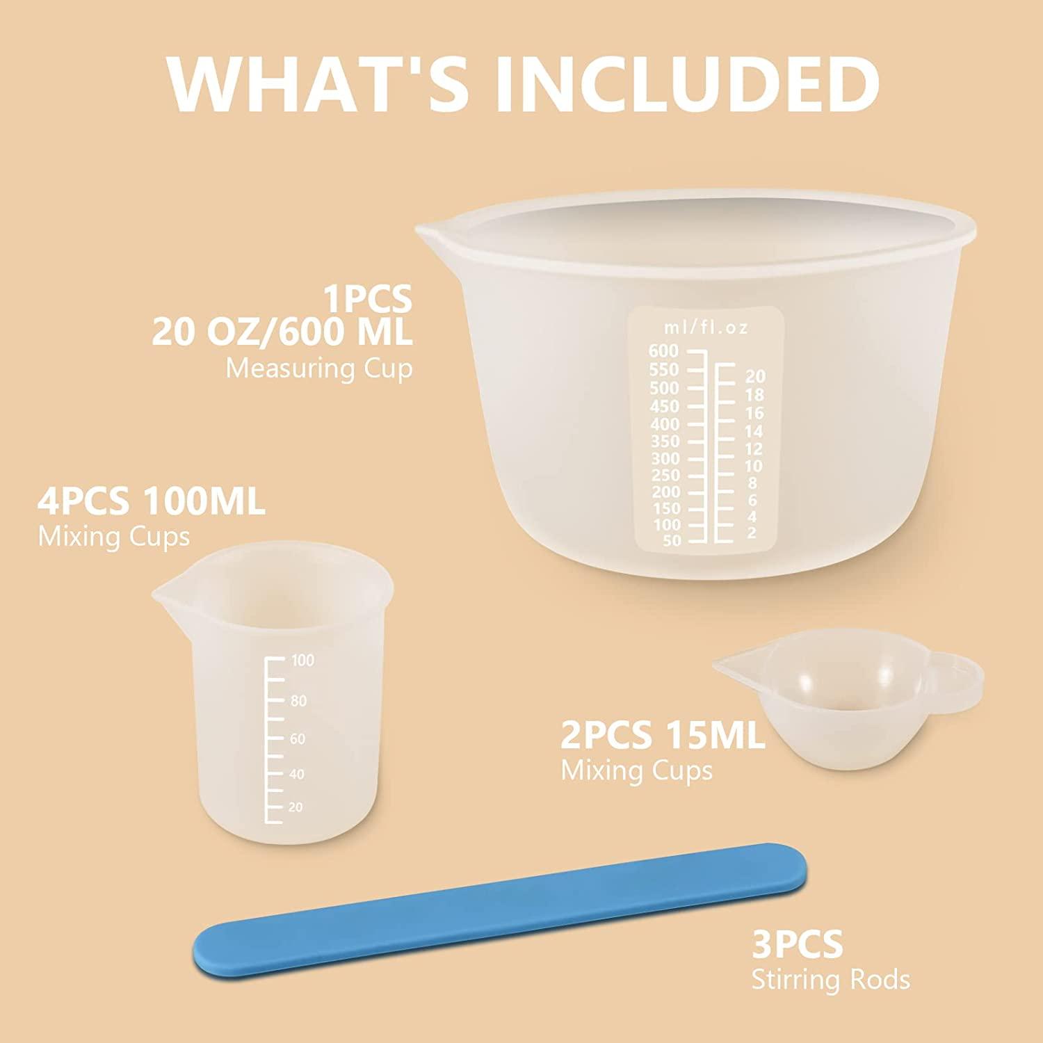 Silicone Resin Measuring Cups Tool Kit 600ml/20oz Resin 