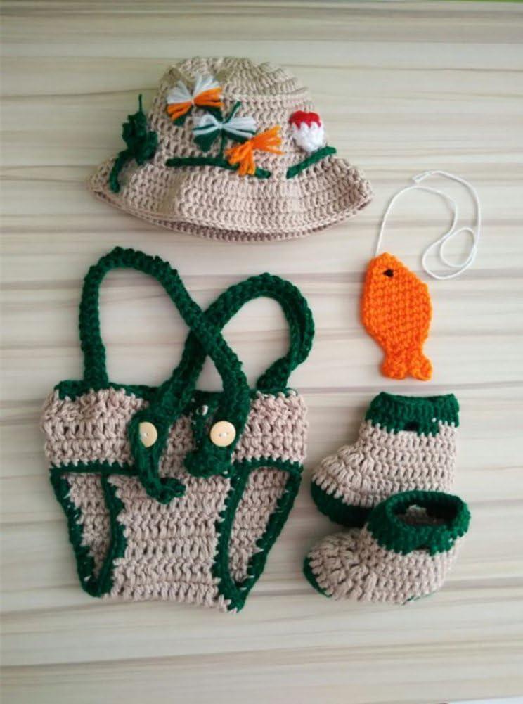 Pinbo Baby Photography Prop Crochet Fishing Fisherman & Fish Hat Diaper  Shoes : Electronics 