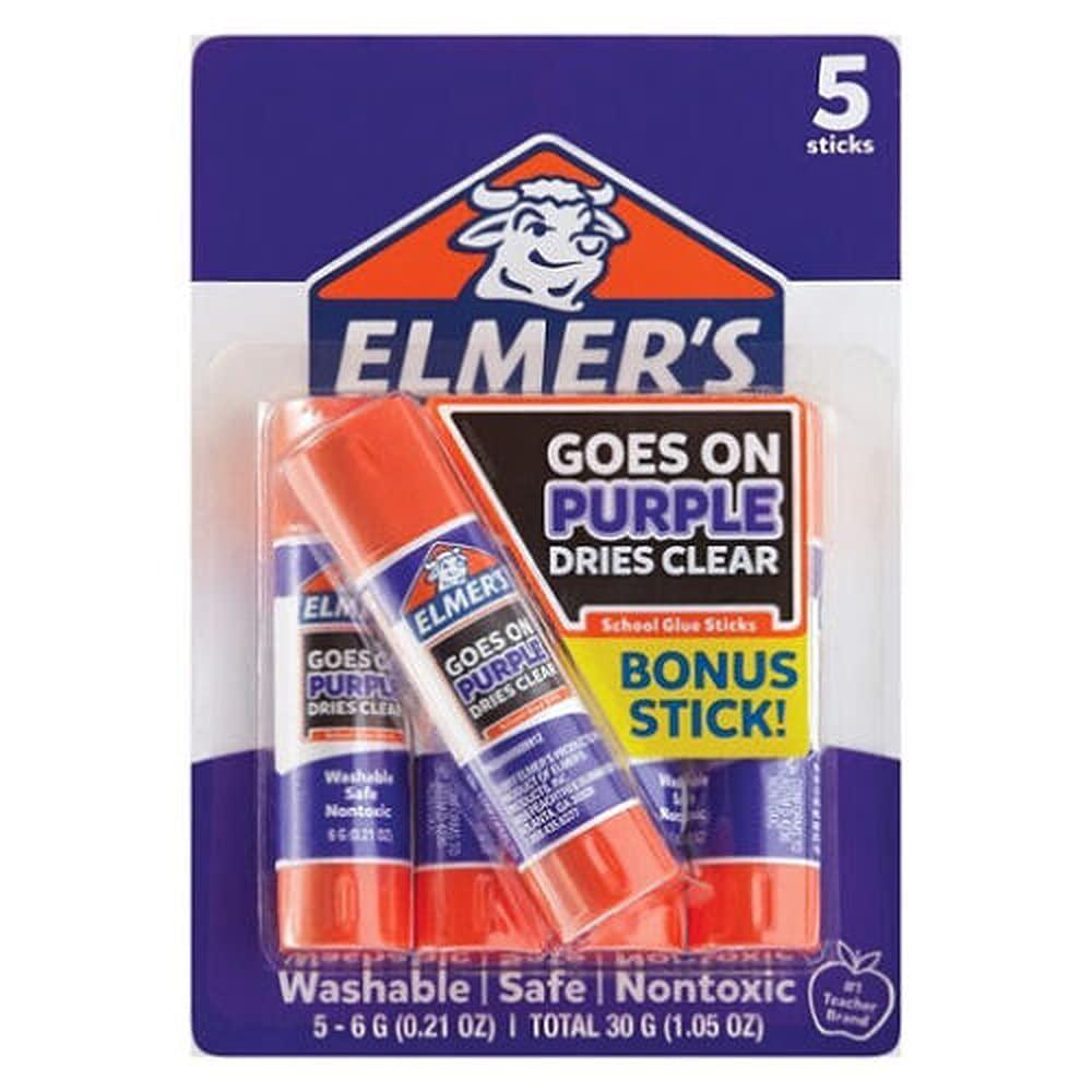 Elmer's 5 Ounce Goes On School Purple Glue 
