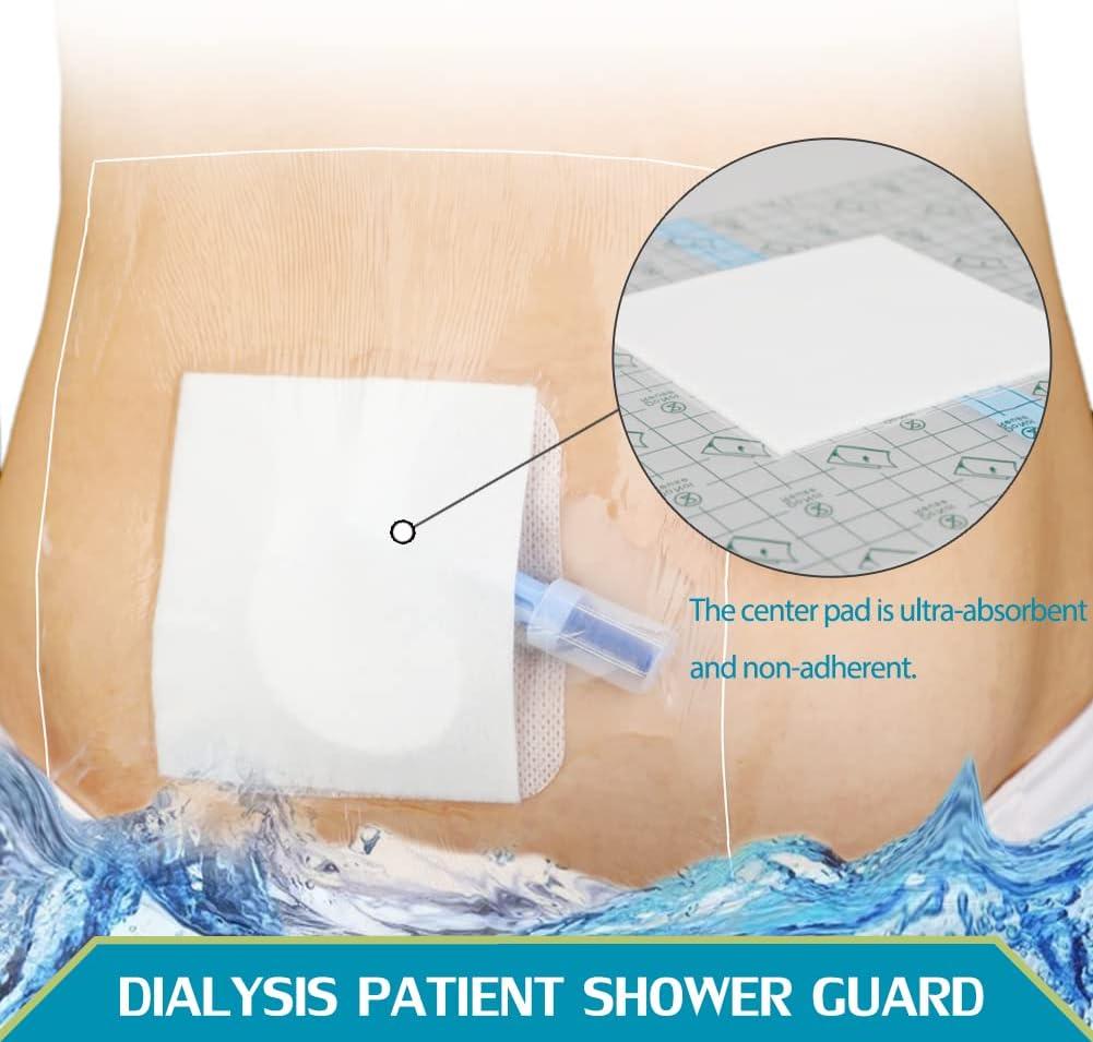 50 Pieces Waterproof Shower Cover Shields Chest Chemo Port PD