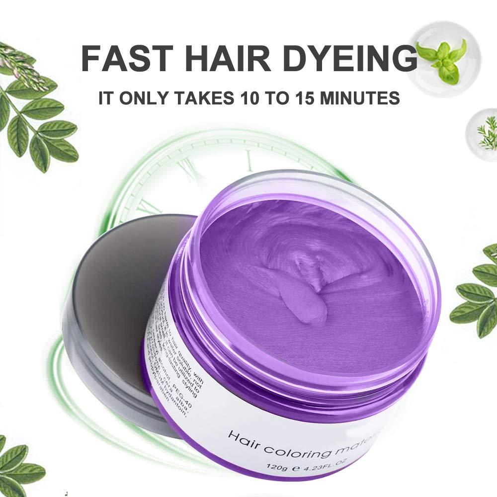 Purple Temporary Hair Color Wax,Acosexy Kids Hair Wax Dye Pomades  Disposable Natural Hair Strong Style Gel Cream Hair Dye,Instant Hairstyle  Mud Cream