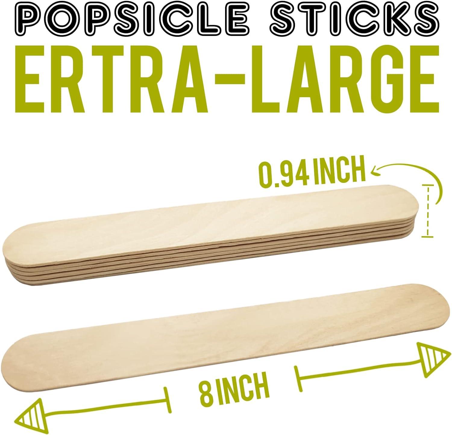 WISYOK 180 Pcs Wood Craft Sticks 5.9 Inch, Ice Cream Sticks,  Jumbo Sticks, Popsicle Sticks, Ideal for Building Model, Kids Handicraft,  and Creating Craft Projects : Arts, Crafts & Sewing