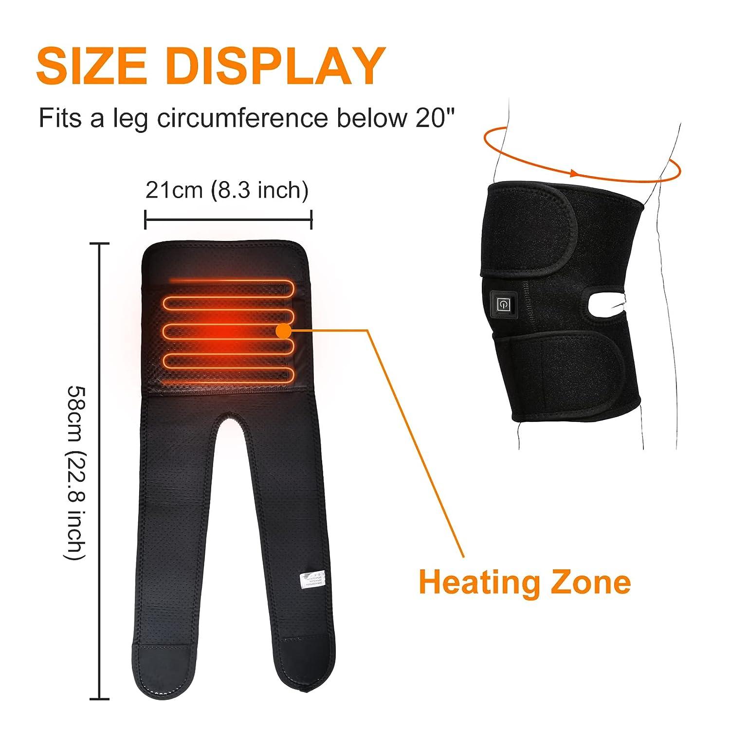 Knee Heating Pad Heated Knee Brace With 3 Adjustable Temperature Knee Warmer  For the Elderly in Cold Weather Heat Therapy For Knee Pain Relief Knee  Joint pain Arthritis(1PCS/ No Battery)