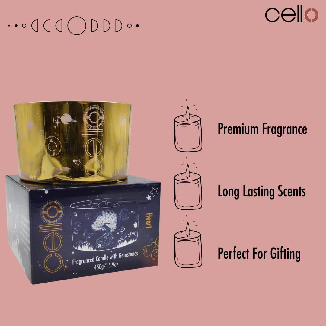 Cello Celestial Large Scented Candles with Rose Quartz Crystals. A Crystal  Candle Astrology Gifts for Women. Love Gemstones and Healing Crystals - Spiritual  Gifts Suitable Candles for Men. Rose Quartz Large