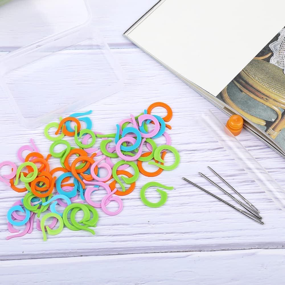 50pcs Mixed Color Plastic Knitting Stitch Counter