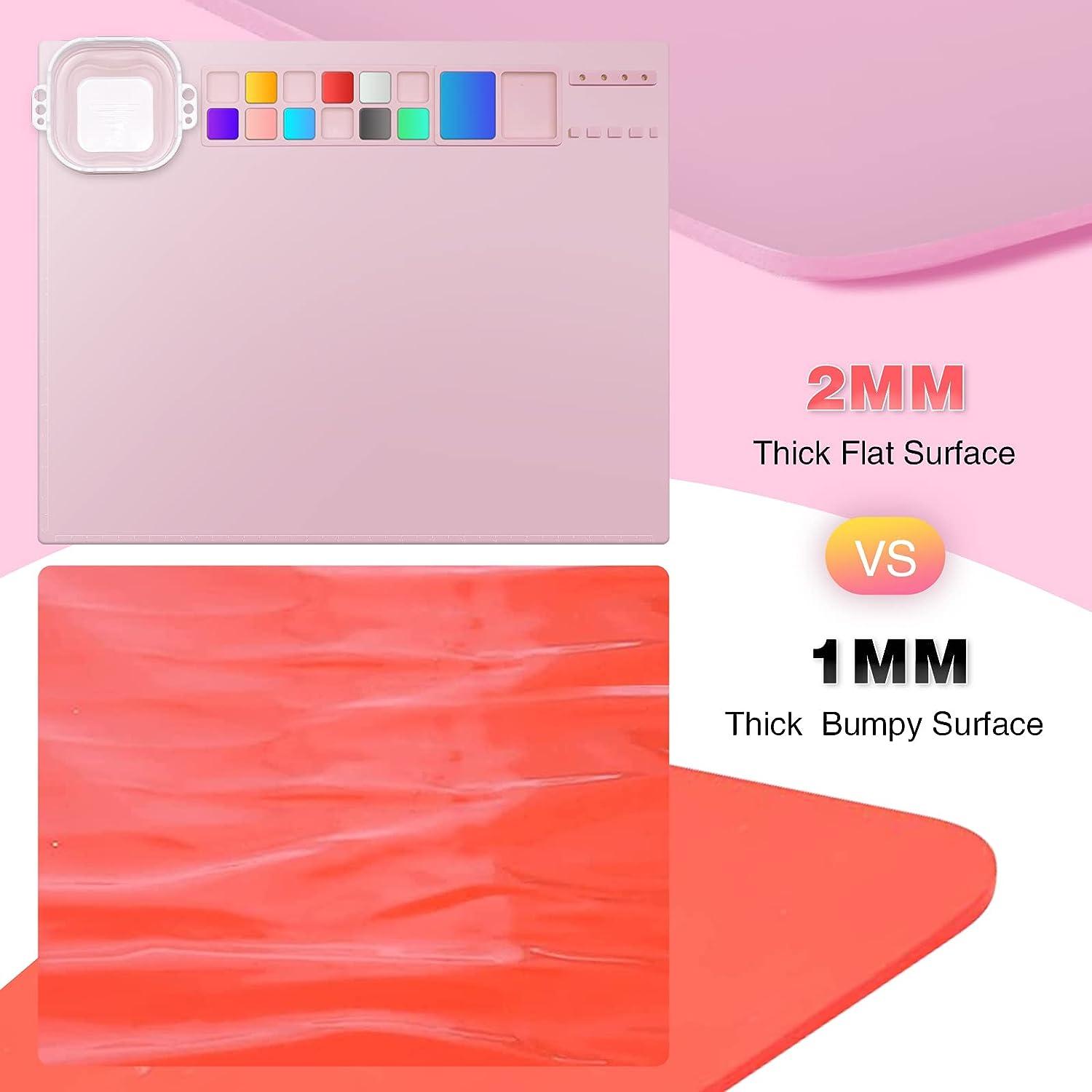 Silicone Paint Mat, Large Safe Portable Prevent Slip Silicone Art Sheet for  Doodling (Pink)