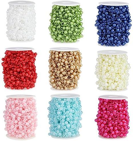 100 Feet Fishing Line Artificial Pearls String Beads Chain Garland Flowers