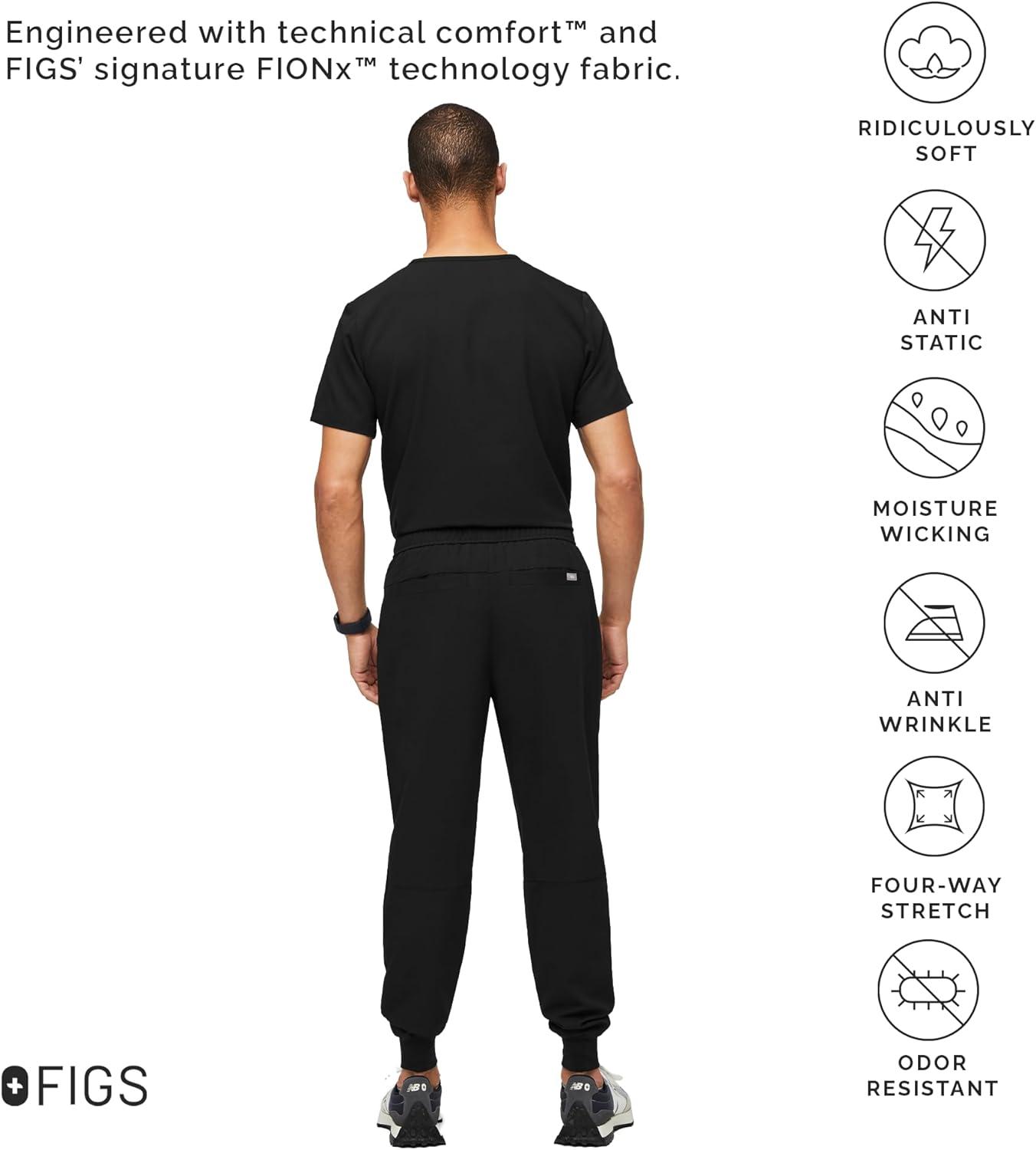 FIGS Tansen Jogger Scrub Pants for Men - Slim Fit, 5 Pockets, 4-Way  Stretch, Anti-Wrinkle