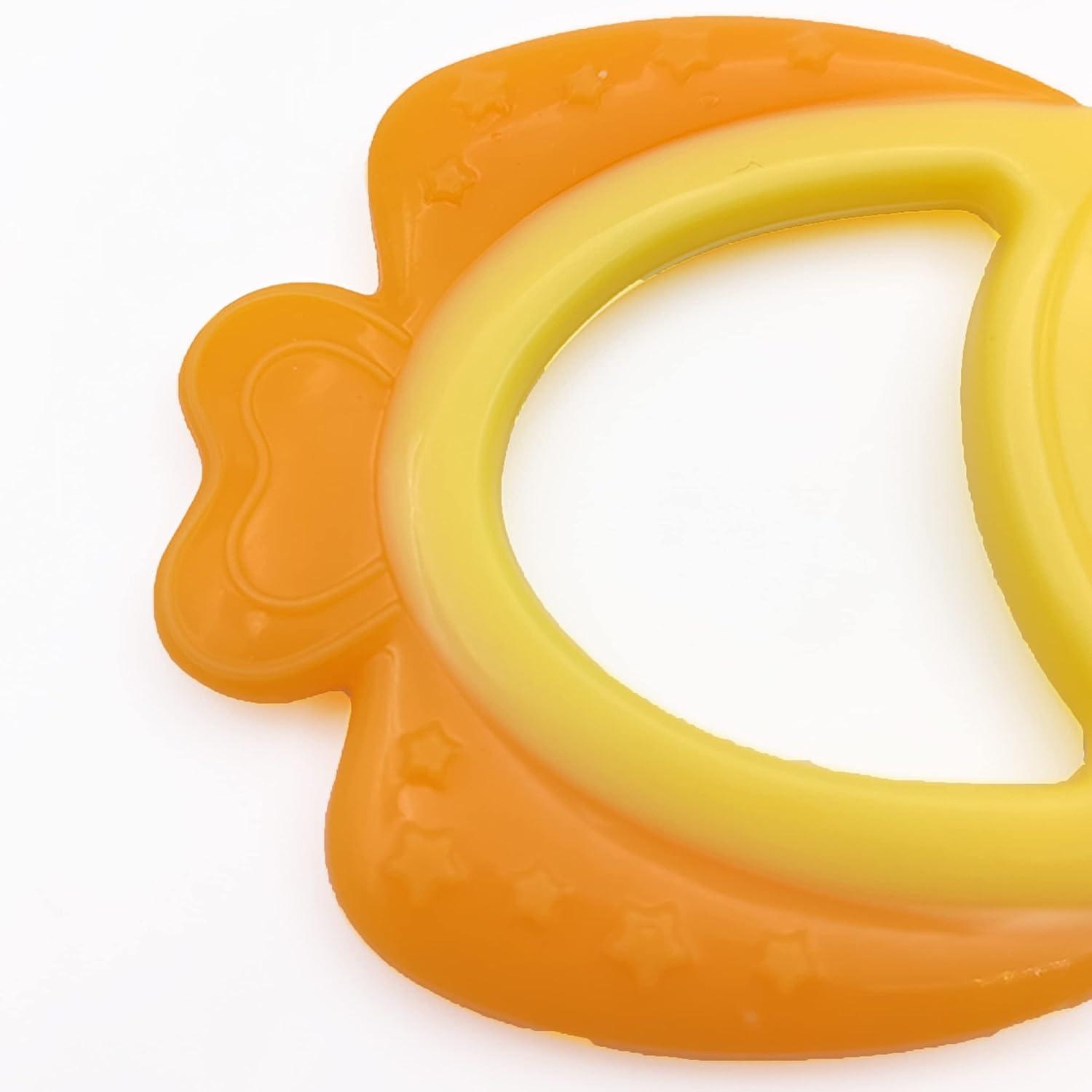 Fish Baby Teething Toys Teether Ring Food Grade Silicone Soft-Textured  Infant Toddler Toys for Teething Relief & Brain Development for Babies 0-6  Months 6-12 Months Baby Registry Newborn Essentials Golden Fish