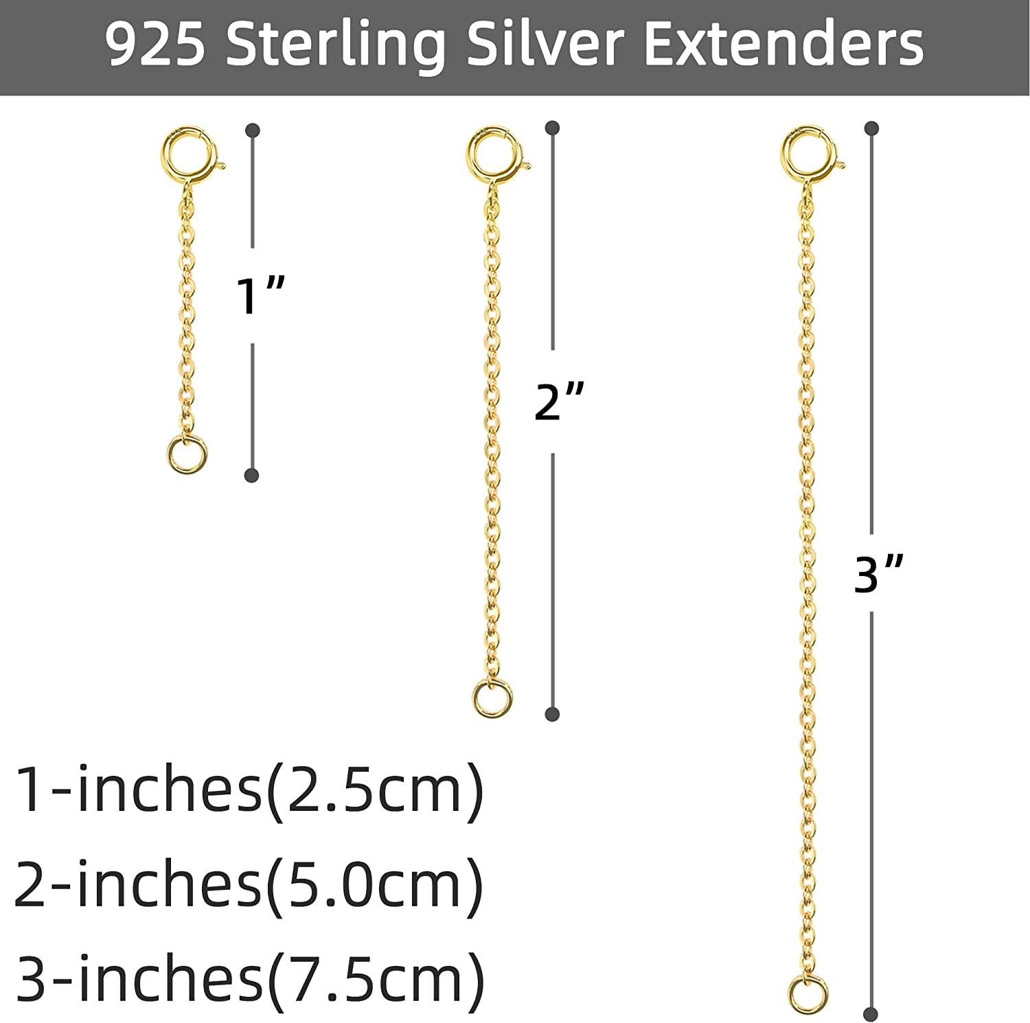 Necklace Extenders Gold Necklace Extender for Necklaces Extender Chain S925  Sterling Silver Extender Bracelet Extender Gold Chains Extenders for Women