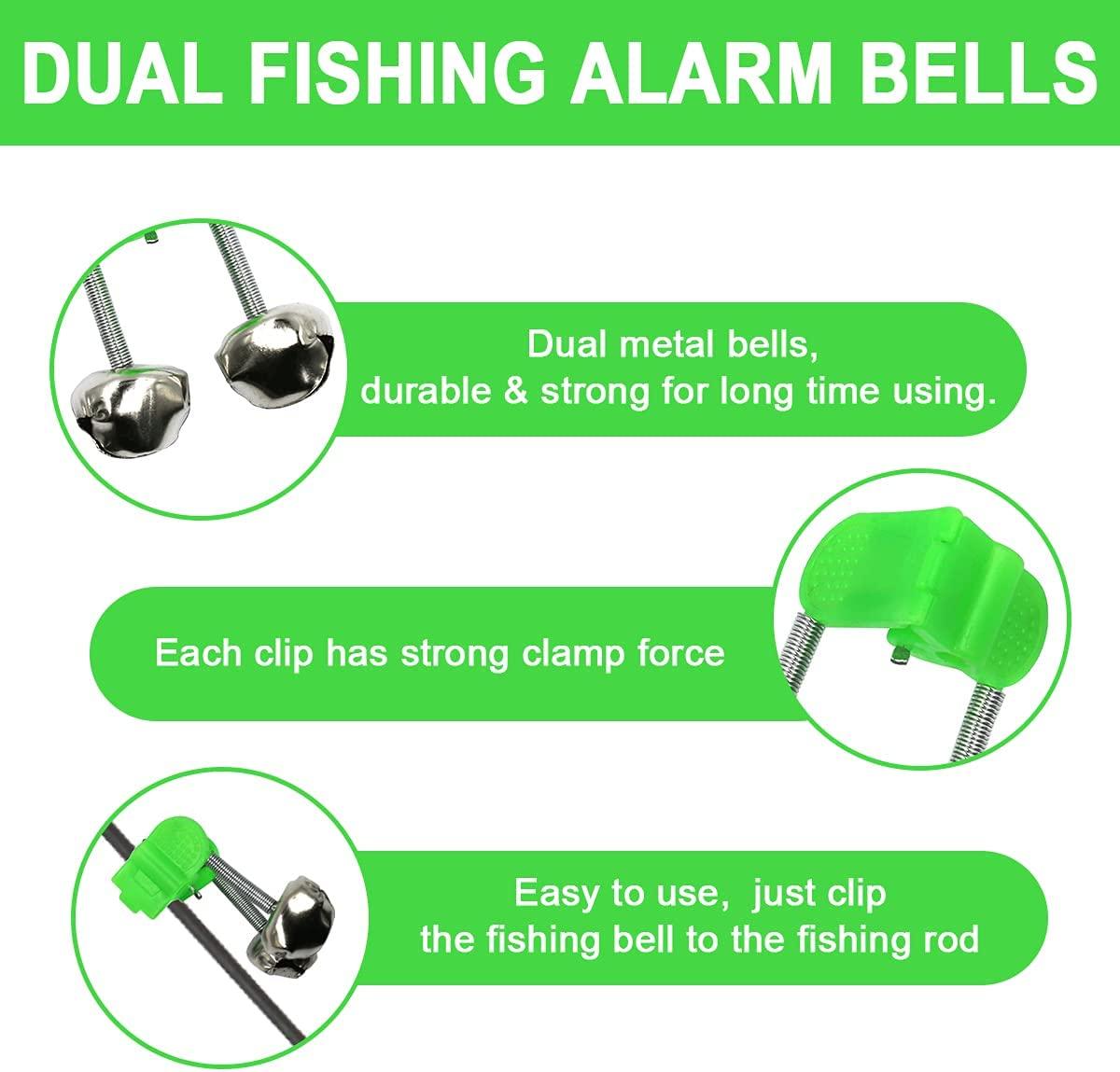 DAFURIET 50 Pieces Fishing Alarm Bells, Plastic Fishing Rod Clips