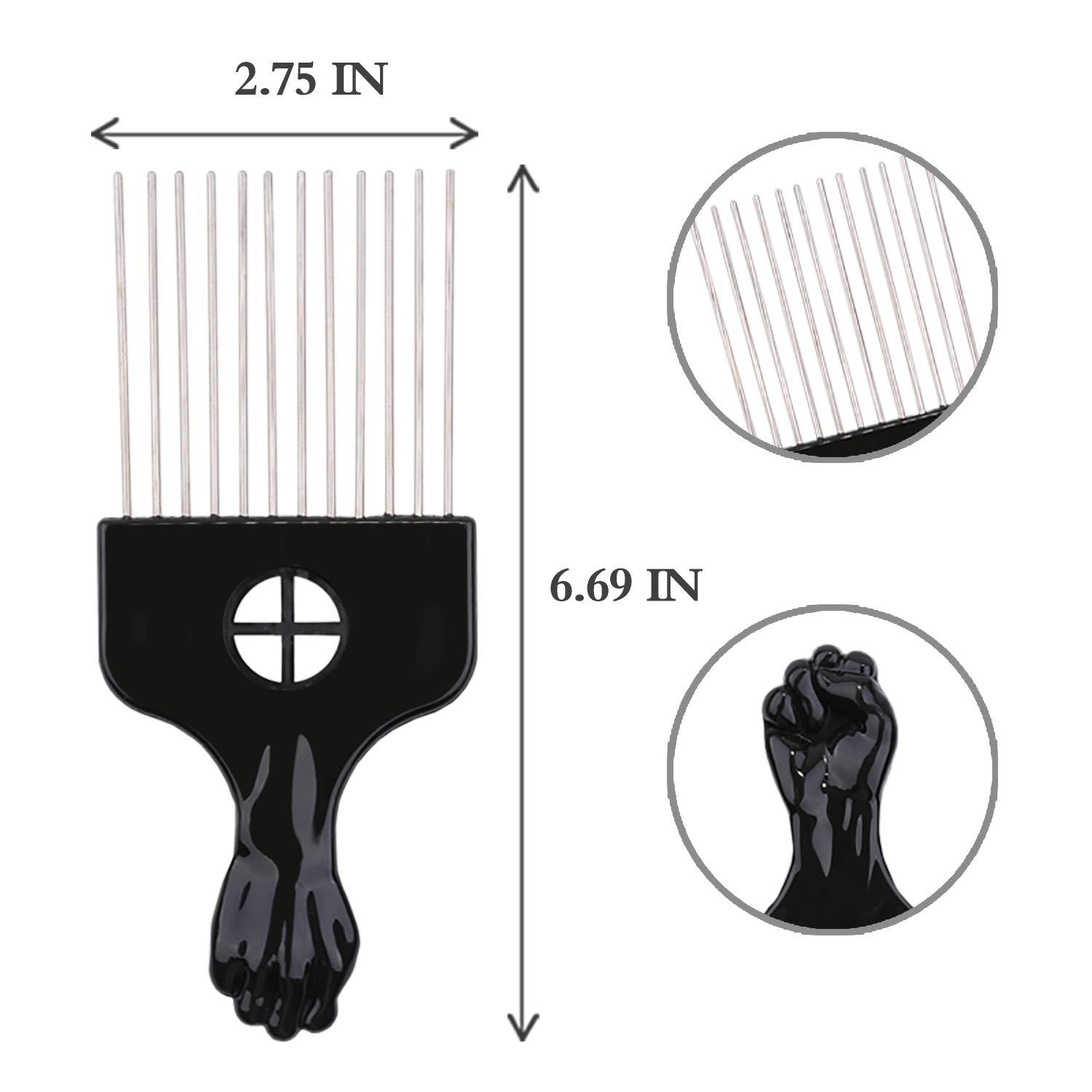 Afro Pick, Hair Pick, Metal Pick Comb, Detangle Wig Braid Hair Styling  Comb, Hair Comb Pick (1 PACK)