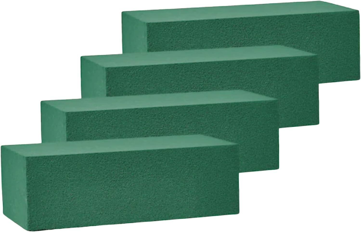 Set Of 4 Floral Foam - Floral Craft Green Foam Blocks 2.9” X 3.9” X 3.9”  Square