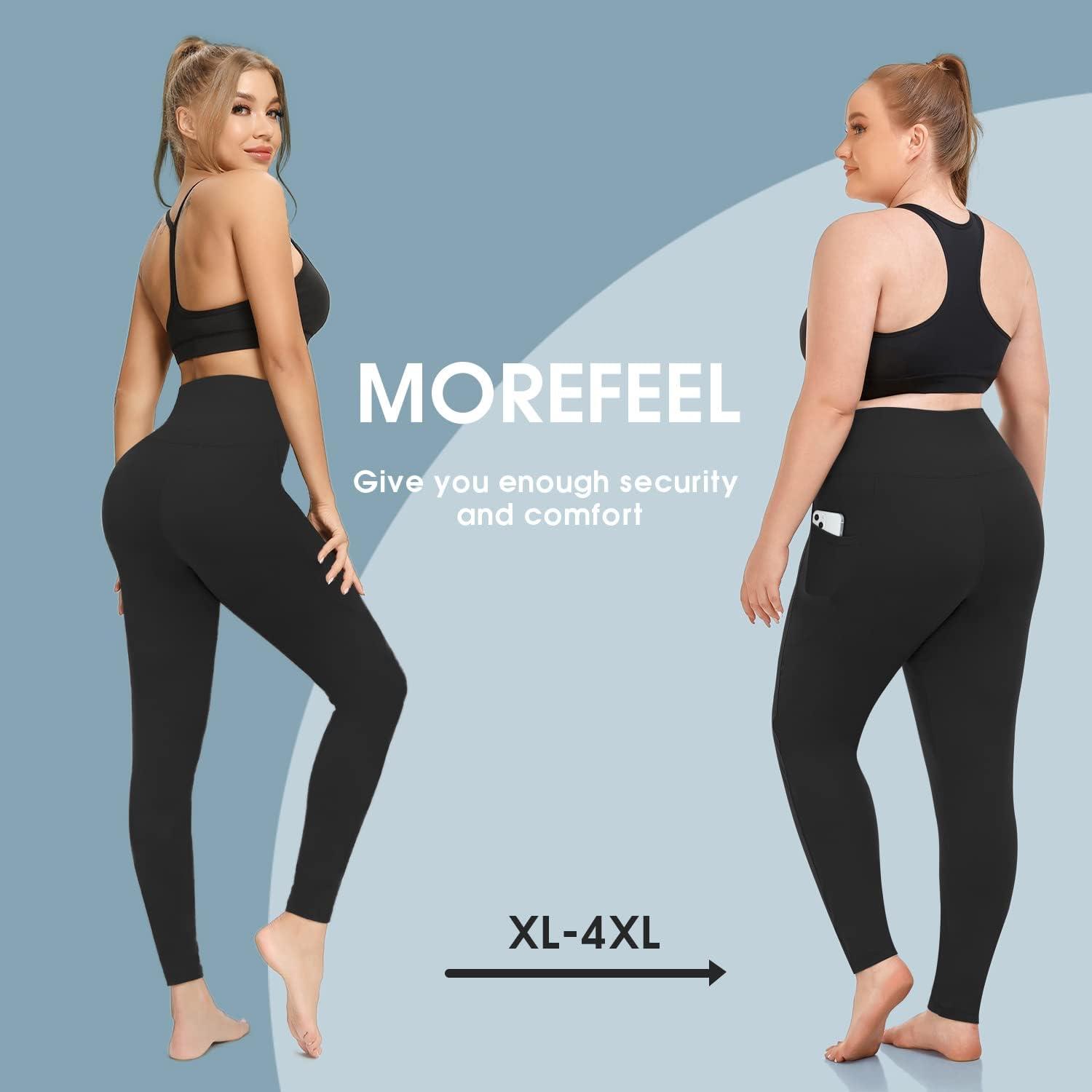  Plus Size Leggings For Women-Stretchy X-Large-4X Tummy  Control High Waist Spandex Workout Black Yoga Pants