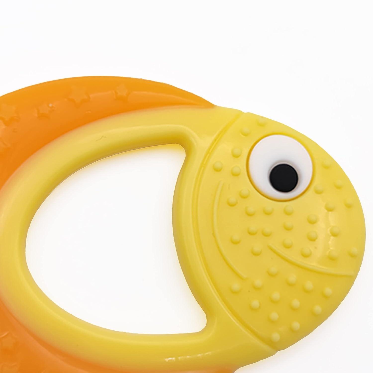 Fish Baby Teething Toys Teether Ring Food Grade Silicone Soft-Textured  Infant Toddler Toys for Teething Relief & Brain Development for Babies 0-6  Months 6-12 Months Baby Registry Newborn Essentials Golden Fish