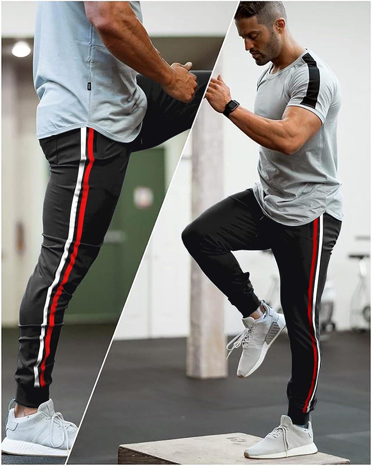 Men Jogger Drawstring Pants Slim Fit Workout Sweatpants Gym with