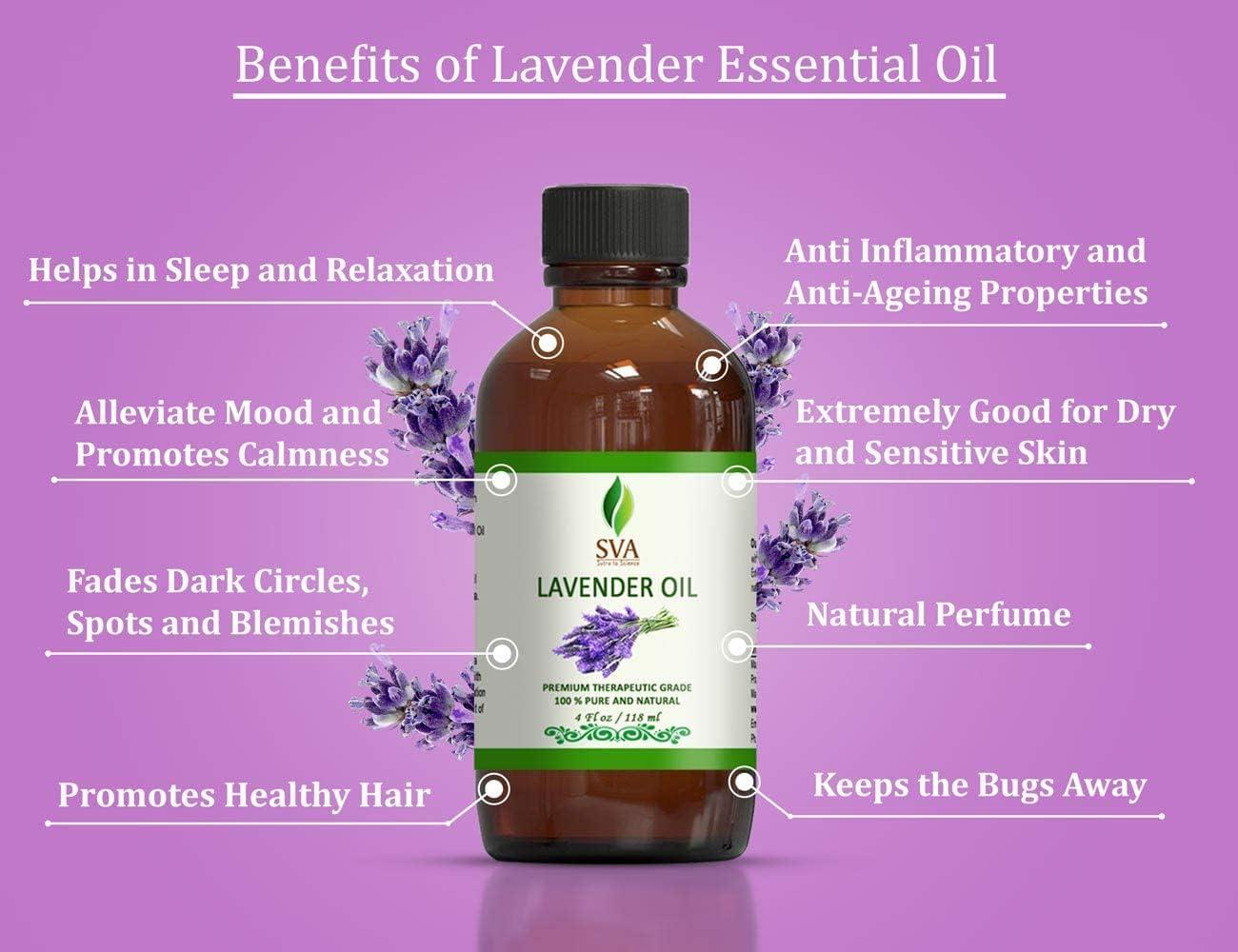  Lavender Essential Oil Pure Lavender Oil Organic Essential Oils  Lavender Oil Essential Oil Essential Oils for Body Face Skin Care Massage  Aroma Lavender Oil for Hair Growth Diffuser Aromatherapy 4FLOZ 